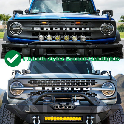 AlphaRex NOVA - Series Projector headlights (Black) for 2021 - 2026 Ford Bronco / Bronco Raptor Bronco Lighting offroad accessory | Iron Ridge Offroad