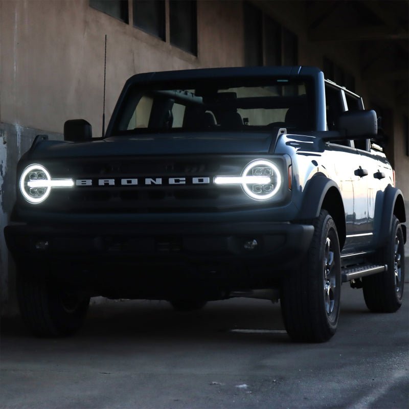 AlphaRex NOVA - Series Projector headlights (Black) for 2021 - 2026 Ford Bronco / Bronco Raptor Bronco Lighting offroad accessory | Iron Ridge Offroad