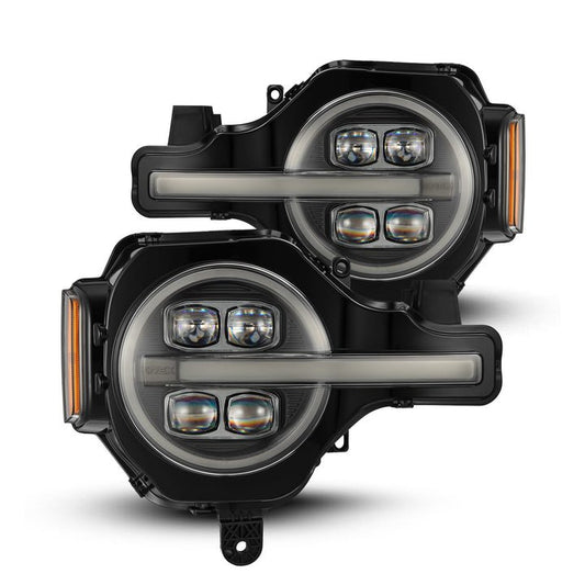 AlphaRex NOVA - Series Projector headlights (Black) for 2021 - 2026 Ford Bronco / Bronco Raptor Bronco Lighting offroad accessory | Iron Ridge Offroad