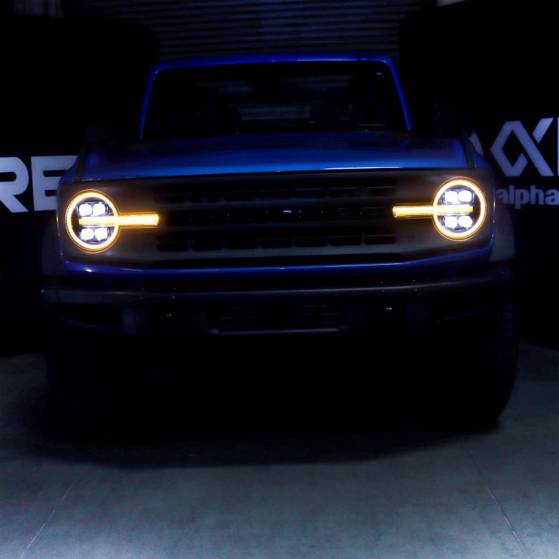 AlphaRex NOVA - Series Projector headlights (Black) for 2021 - 2026 Ford Bronco / Bronco Raptor Bronco Lighting offroad accessory | Iron Ridge Offroad