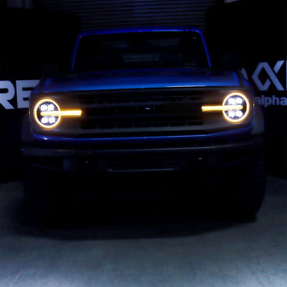 AlphaRex NOVA - Series Projector headlights (Black) for 2021 - 2026 Ford Bronco / Bronco Raptor Bronco Lighting offroad accessory | Iron Ridge Offroad