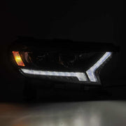 AlphaRex PRO - Series Proj Headlights Plank Style Black w/Seq Signal/DRL - 2019 - 2023 Ford Ranger Lights offroad accessory | Iron Ridge Offroad