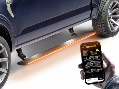 AMP Research 21 - 25 Ford Bronco 4dr PowerStep Vision w/ LED Glow Lighting Nerf Bars & Running Boards offroad accessory | Iron Ridge Offroad