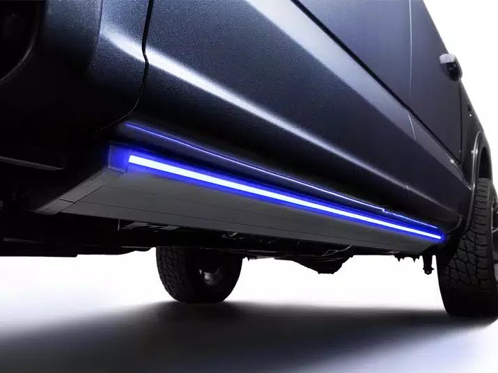 AMP Research 21 - 25 Ford Bronco 4dr PowerStep Vision w/ LED Glow Lighting Nerf Bars & Running Boards offroad accessory | Iron Ridge Offroad