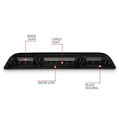 ANZO 15 - 20 Ford F - 150 - F - 450 LED Third Brake Light - Black Housing/Smoke Lens Lights offroad accessory | Iron Ridge Offroad