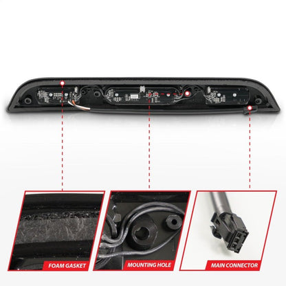 ANZO 15 - 20 Ford F - 150 - F - 450 LED Third Brake Light - Black Housing/Smoke Lens Lights offroad accessory | Iron Ridge Offroad