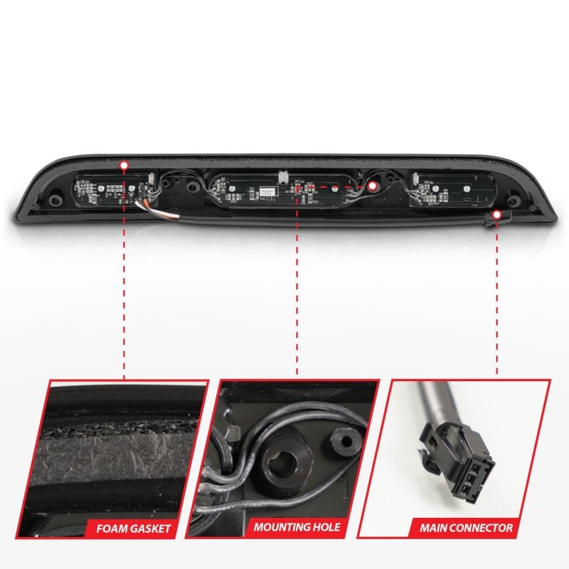 ANZO 15 - 20 Ford F - 250 - F - 550 LED Third Brake Light - Black Housing/Clear Lens Lights offroad accessory | Iron Ridge Offroad