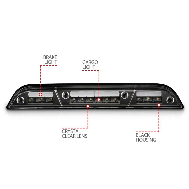 ANZO 15 - 20 Ford F - 250 - F - 550 LED Third Brake Light - Black Housing/Clear Lens Lights offroad accessory | Iron Ridge Offroad