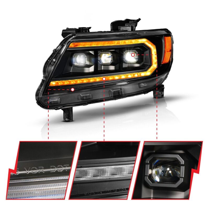 ANZO 15-22 Chevy Colorado LED Headlights | Chevy Colorado (12-26) (111641) Lights offroad accessory | Iron Ridge Offroad