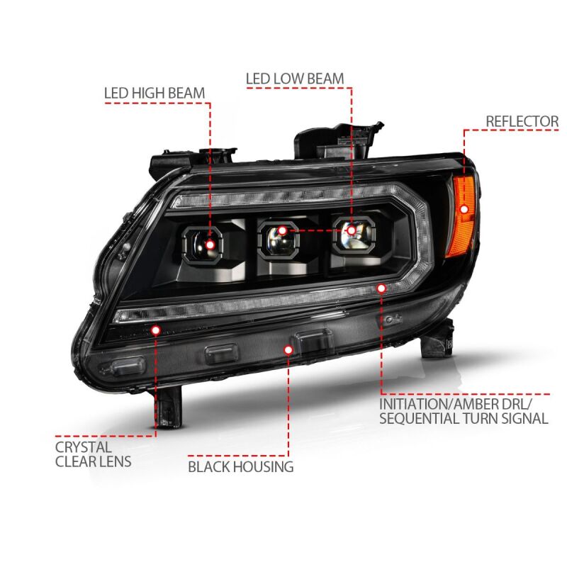 ANZO 15-22 Chevy Colorado LED Headlights | Chevy Colorado (12-26) (111641) Lights offroad accessory | Iron Ridge Offroad