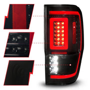 ANZO 19 - 22 Ford Ranger Full LED Taillights w/ Lightbar Sequential Signal Black Housing/Smoke Lens Lights offroad accessory | Iron Ridge Offroad