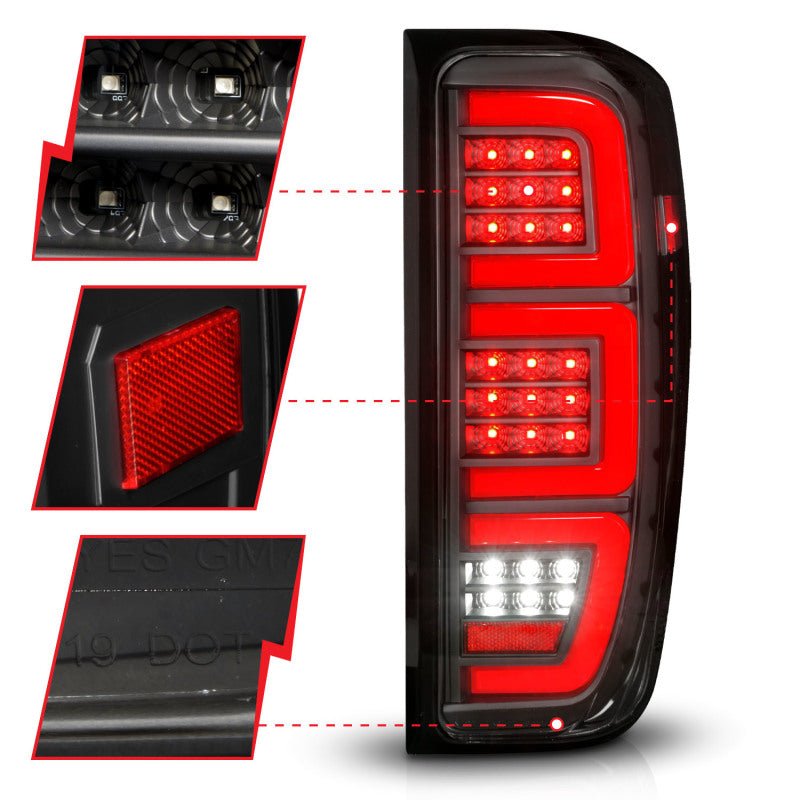 ANZO Black Full LED Tail Light | GMC Sierra 19-23 (311457) Lights offroad accessory | Iron Ridge Offroad