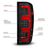 ANZO Black Full LED Tail Light | GMC Sierra 19-23 (311457) Lights offroad accessory | Iron Ridge Offroad