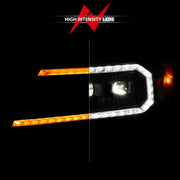 ANZO LED DRL Projector Headlight w/ Sequential Light Bar | Chevy Colorado (15-22) (111634) Lights offroad accessory | Iron Ridge Offroad