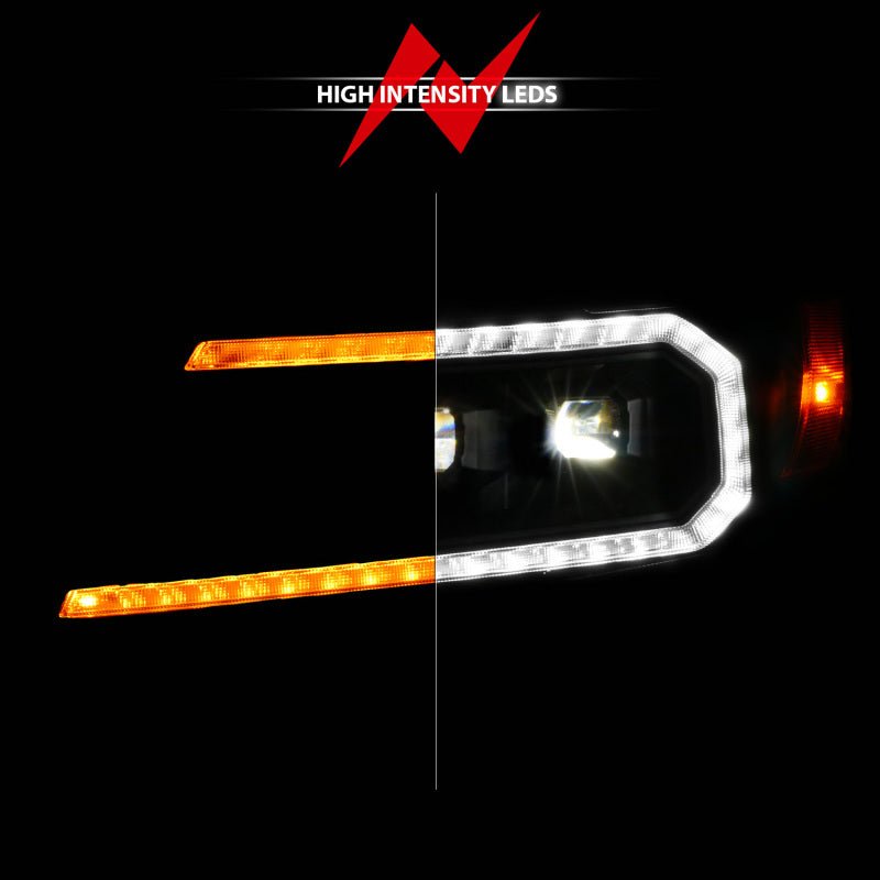 ANZO LED DRL Projector Headlight w/ Sequential Light Bar | Chevy Colorado (15-22) (111634) Lights offroad accessory | Iron Ridge Offroad