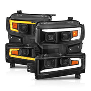 ANZO LED Projector Headlight w/ Light Bar | Chevrolet Silverado 1500 (19-22) (111566-L) Lights offroad accessory | Iron Ridge Offroad