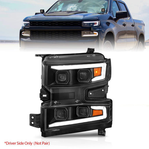 ANZO LED Projector Headlight w/ Light Bar | Chevrolet Silverado 1500 (19-22) (111566-L) Lights offroad accessory | Iron Ridge Offroad