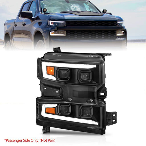 ANZO LED Projector Headlight w/ Light Bar Sequential | Chevrolet Silverado 1500 (19-22) (111566-R) Lights offroad accessory | Iron Ridge Offroad