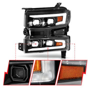 ANZO LED Projector Headlight w/ Light Bar Sequential | Chevrolet Silverado 1500 (19-22) (111566-R) Lights offroad accessory | Iron Ridge Offroad