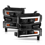 ANZO LED Projector Headlight w/ Light Bar Sequential | Chevrolet Silverado 1500 (19-22) (111566-R) Lights offroad accessory | Iron Ridge Offroad