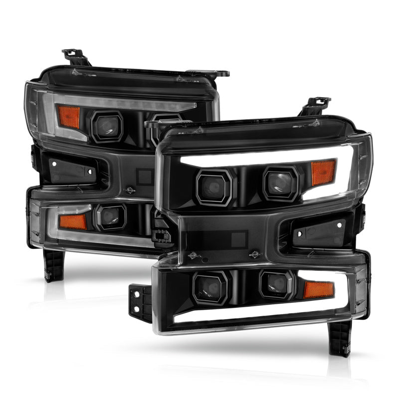 ANZO LED Projector Headlight w/ Light Bar Sequential | Chevrolet Silverado 1500 (19-22) (111566-R) Lights offroad accessory | Iron Ridge Offroad