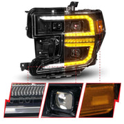 ANZO LED Projector Headlights w/ Switchback + Sequential Black | GMC Sierra 1500 (19-21) (111600) Lights offroad accessory | Iron Ridge Offroad