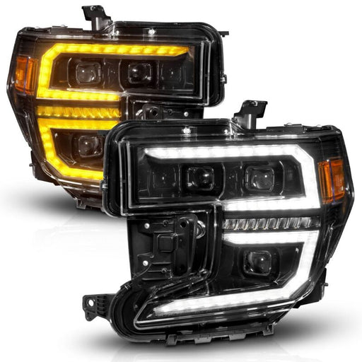 ANZO LED Projector Headlights w/ Switchback + Sequential Black | GMC Sierra 1500 (19-21) (111600) Lights offroad accessory | Iron Ridge Offroad