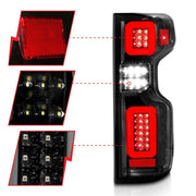 ANZO LED Tail Light Assembly Black Housing Clear Lens G2 | Chevy Silverado (19-21) (311414) Lights offroad accessory | Iron Ridge Offroad