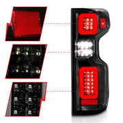 ANZO LED Tail Light Assembly Black Housing Clear Lens G2 | Chevy Silverado (19-21) (311414) Lights offroad accessory | Iron Ridge Offroad