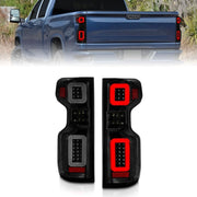 ANZO LED Tail Light Assembly Black Housing Smoke Lens | Chevy Silverado 19-21 (311418) Lights offroad accessory | Iron Ridge Offroad
