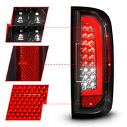 ANZO LED Tail Light Assembly w/ Red Lightbar Black Housing/Clear Lens | GMC Canyon (15-21) (311434) Lights offroad accessory | Iron Ridge Offroad