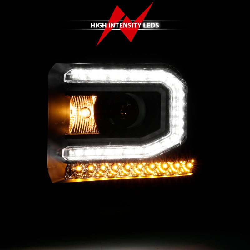 ANZO Plank Style HD Headlight Set w/ Amber Turn | GMC Sierra 1500/2500/3500 (16-19) (111485) Lights offroad accessory | Iron Ridge Offroad
