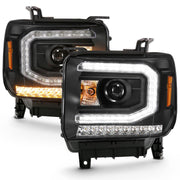 ANZO Plank Style HD Headlight Set w/ Amber Turn | GMC Sierra 1500/2500/3500 (16-19) (111485) Lights offroad accessory | Iron Ridge Offroad