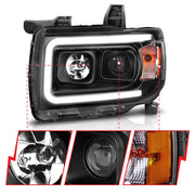 ANZO Projector Headlight Set w/ Plank Style Design Black w/ Amber | GMC Canyon (15+) (111381) Lights offroad accessory | Iron Ridge Offroad