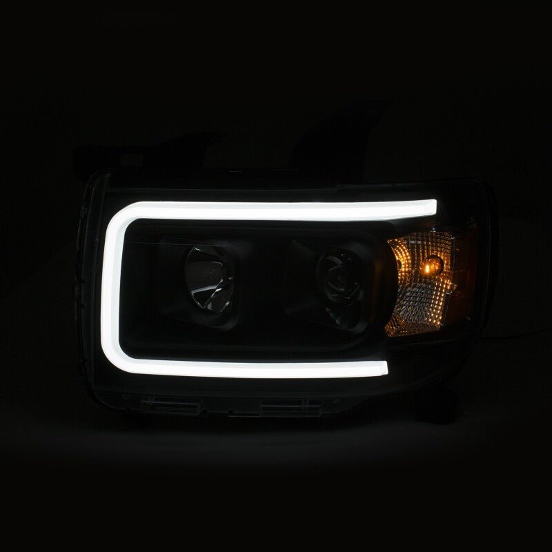 ANZO Projector Headlight Set w/ Plank Style Design Black w/ Amber | GMC Canyon (15+) (111381) Lights offroad accessory | Iron Ridge Offroad