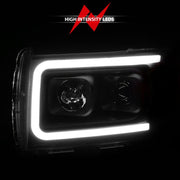 ANZO Projector Headlight Set w/ Plank Style Design Black w/ Amber | GMC Canyon (15+) (111381) Lights offroad accessory | Iron Ridge Offroad