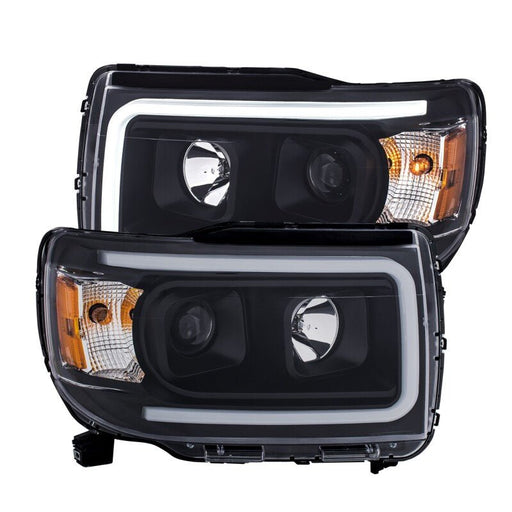 ANZO Projector Headlight Set w/ Plank Style Design Black w/ Amber | GMC Canyon (15+) (111381) Lights offroad accessory | Iron Ridge Offroad