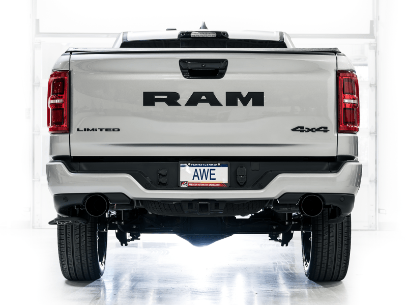AWE Tuning 0FG Catback Exhaust Diamond Black Tips (REAR): Ram 1500 2025 3.0L Hurricane Exhaust, Mufflers & Tips offroad accessory | Iron Ridge Offroad