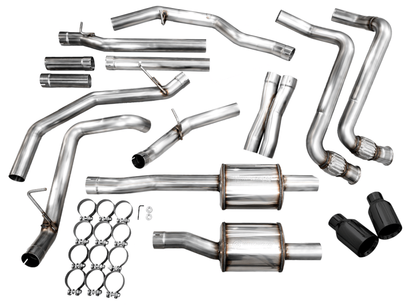 AWE Tuning 0FG Catback Exhaust Diamond Black Tips (REAR): Ram 1500 2025 3.0L Hurricane Exhaust, Mufflers & Tips offroad accessory | Iron Ridge Offroad