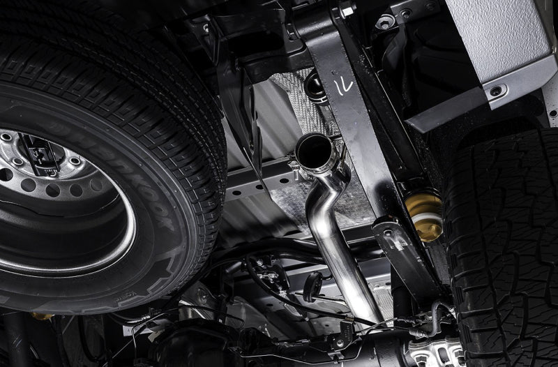 AWE Tuning 2019 - 2023 Ford Ranger 0FG Performance Exhaust System w/Chrome Silver Tips & Bash Guard Exhaust offroad accessory | Iron Ridge Offroad