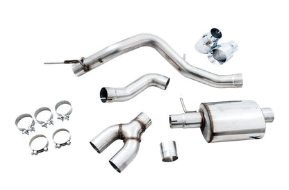 AWE Tuning 2019 - 2023 Ford Ranger 0FG Performance Exhaust System w/Chrome Silver Tips & Bash Guard Exhaust offroad accessory | Iron Ridge Offroad
