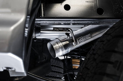 AWE Tuning 2019 - 2023 Ford Ranger 0FG Performance Exhaust System w/Diamond Black Tips & Rock Guard Exhaust offroad accessory | Iron Ridge Offroad