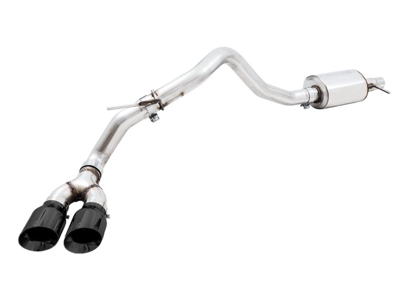 AWE Tuning 2019 - 2023 Ford Ranger 0FG Performance Exhaust System w/Diamond Black Tips & Rock Guard Exhaust offroad accessory | Iron Ridge Offroad