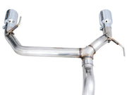 AWE Tuning 2021+ Ford Bronco 0FG Dual Rear Exit Exhaust w/Chrome Silver Tips & Bash Guard Exhaust offroad accessory | Iron Ridge Offroad