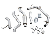 AWE Tuning 2021+ Ford Bronco 0FG Dual Rear Exit Exhaust w/Chrome Silver Tips & Bash Guard Exhaust offroad accessory | Iron Ridge Offroad