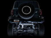 AWE Tuning 2021+ Ford Bronco 0FG Dual Rear Exit Exhaust w/Chrome Silver Tips & Bash Guard Exhaust offroad accessory | Iron Ridge Offroad