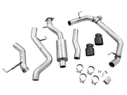 AWE Tuning 2021+ Ford Bronco 0FG Dual Rear Exit Exhaust w/Diamond Black Tips & Bash Guard Exhaust offroad accessory | Iron Ridge Offroad