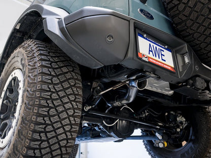 AWE Tuning 2021+ Ford Bronco 0FG Exhaust (No Tips) w/ Bash Guard Exhaust offroad accessory | Iron Ridge Offroad