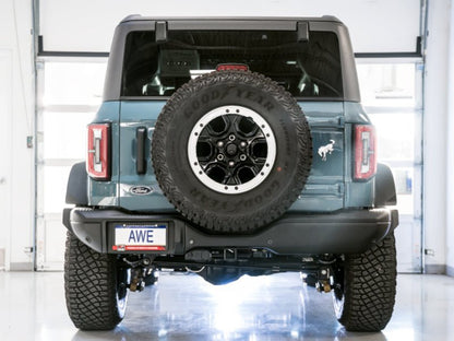 AWE Tuning 2021+ Ford Bronco 0FG Exhaust (No Tips) w/ Bash Guard Exhaust offroad accessory | Iron Ridge Offroad