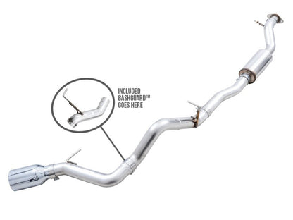 AWE Tuning 2021+ Ford Bronco 0FG Single Rear Exit Exhaust w/Chrome Silver Tip & Bash Guard Exhaust offroad accessory | Iron Ridge Offroad